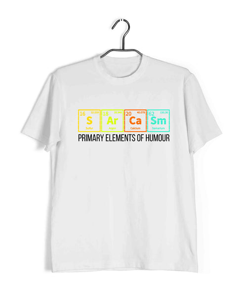 Nerd Physics PRIMARY ELEMENTS OF HUMOUR Custom Printed Graphic Design T-Shirt for Men